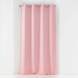 Voilage &agrave; oeillets 140 x 240 cm voile tiss&eacute; Soane Rose