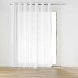 Voilage a oeillets 240 x 240 cm effet lin tiss&eacute; Haltona Blanc