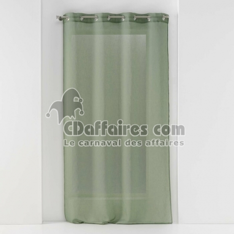 Voilage petite hauteur 140 x 180 cm voile sabl&eacute; Sandra Kaki