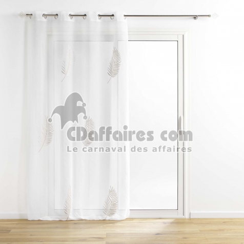 Voilage sabl&eacute;  140 x 240 cm brod&eacute; metallis&eacute; Palmeor Or