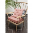 Coussin capitonné 5 points avec pompons gaze de coton 40 x 40 cm gaïa rose pêche Rose, image n° 1