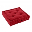 Coussin de sol 50 x 50 x 10 cm coton/polyester recycle grs twily Rouge, image n° 1