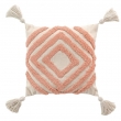 Coussin dehous. compr. pompons 40 x 40 cm coton/polyester tufte athena Marsala, image n° 1