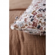 Coussin déhoussable 40 x 40 cm gaze de coton imprimée capucine pampa Naturel, image n° 4