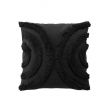 Coussin dehoussable 40 x 40 cm polycoton tufte Zita Noir, image n° 1