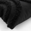 Coussin dehoussable 40 x 40 cm polycoton tufte Zita Noir, image n° 2