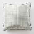 Coussin d&eacute;houssable 45 x 45 cm - Double gaze de coton tiss&eacute;e teinte - VICKIE - Eucalyptus, image n° 1