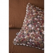 Coussin déhoussable avec croquet 40 x 40 cm gaze de coton imprimée capucine camel Marron, image n° 2