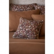 Coussin déhoussable avec croquet 40 x 40 cm gaze de coton imprimée capucine camel Marron, image n° 1