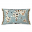 Coussin déhoussable avec franges 30 x 50 cm map Multicolore, image n° 1