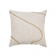 Coussin dehoussable compresse 45 x 45 cm polycoton uni+jute+corde lacia Sans, image n° 1