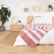 Couvre lit 2 personnes 220 x 240 cm coton/polyester jacquard Abby Marsala, image n° 1