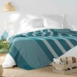Couvre lit 2 personnes 220 x 240 cm coton/polyester tisse adele Bleu, image n° 1