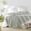Couvre lit 2 personnes 240 x 260 cm coton/polyester tisse adele Sauge, image n° 1