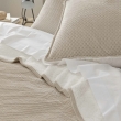 Couvre lit 220 x 240 cm +2 taies  60x60  cm en velours relief/sherpa Mylene Beige, image n° 2
