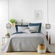 Couvre lit 2p mat.+2 hc 60x60 220 x 240 cm microfibre unie romane Gris, image n° 1