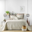 Couvre lit 2p mat.+2 hc 60x60 220 x 240 cm microfibre unie romane Naturel, image n° 1