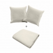 Couvre lit 2p mat.+2 hc 60x60 220 x 240 cm microfibre unie romane Naturel, image n° 4