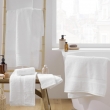 Drap de bain 90 x 150 cm éponge coton piegné Elegance Blanc, image n° 4