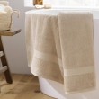 Drap de bain 90 x 150 cm éponge coton piegné Elegance Noisette, image n° 3