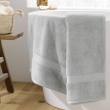 Drap de bain 90 x 150 cm éponge coton piegné Elegance Perle, image n° 3