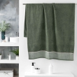 Drap de bain 90 x 150 cm éponge unie jacquard Belina Kaki, image n° 1