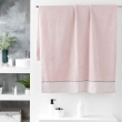 Drap de bain 90 x 150 cm éponge unie jacquard Belina Rose, image n° 1