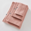 Drap de Bain 90 x 150 cm - Quadruple Gaze de Coton 220 g/m&sup2; - Gaia Rose p&ecirc;che, image n° 2