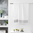 Drap de douche 70 x 130 cm éponge unie jacquard Belina Blanc, image n° 1