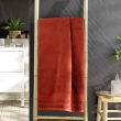 Drap de douche 70 x 130 cm &eacute;ponge unie tendresse Marsala, image n° 1