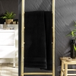 Drap de douche 70 x 130 cm eponge unie tendresse Noir, image n° 1