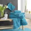Drap de Douche 70x130 cm - &Eacute;ponge Unie Tendresse Bleu paon 600g/m&sup2;, image n° 4