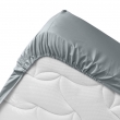 Drap housse 1 personne 90 x 190 cm coton bio 57 fils biolina Gris, image n° 2