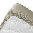 Drap housse 1 personne 90 x 190 cm coton bio 57 fils biolina Taupe, image n° 2