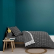DRAP HOUSSE 1 PERSONNE 90 x 190 CM IMPRIME 57 FILS ALLOVER ARISTIDE ANTHRACITE, image n° 3