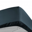 Drap housse 1 personne 90 x 190 cm percale uni 78 fils percaline Bleu Nuit, image n° 3