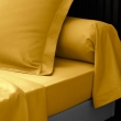Drap housse 1 personne 90 x 190 cm percale uni 78 fils percaline Curry, image n° 4