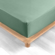 Drap housse 1 personne 90 x 190 cm percale uni 78 fils percaline Tilleul, image n° 2