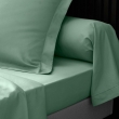 Drap housse 1 personne 90 x 190 cm percale uni 78 fils percaline Tilleul, image n° 4