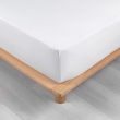 Drap housse 100% percale ultra doux 160 x 200 cm 78 fils bonnet 30 cm Blanc, image n° 1