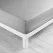 Drap housse 140 x 190 cm bonnet 30 cm Mmicrofibre Oscar Gris Clair, image n° 2