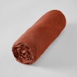 Drap housse 140 x 190 cm en lin lavé Soline Orange, image n° 2