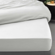 Drap housse 2 personnes 140 x 190 cm bonnet 30 cm percale de coton 78 fils Blanc, image n° 5