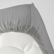 Drap housse 2 personnes 140 x 190 cm double gaze coton 57 fils Angelia Gris, image n° 3