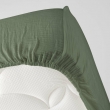Drap housse 2 personnes 140 x 190 cm double gaze coton 57 fils Angelia Kaki, image n° 3