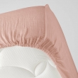 Drap housse 2 personnes 140 x 190 cm double gaze coton 57 fils Angelia Rose, image n° 3