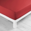 Drap housse 2 personnes 140 x 190 cm microfibre unie oscar Rouge, image n° 2