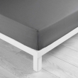 Drap housse 2 personnes 140 x 190 cm uni 57 fils lina Anthracite, image n° 1