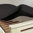 Drap housse 2 personnes 140 x 190 cm uni 57 fils lina Charbon, image n° 1