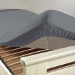Drap housse 2 personnes 140 x 190 cm uni 57 fils lina Gris souris, image n° 1